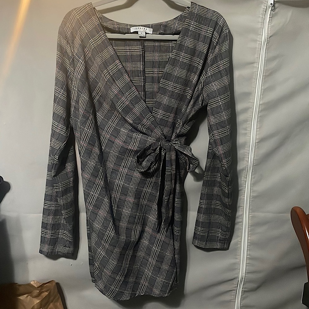 FAVLUX Black and White Plaid Jumpsuit